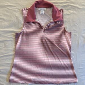 Women's Pink and White Striped Golf/Tennis Tank Top